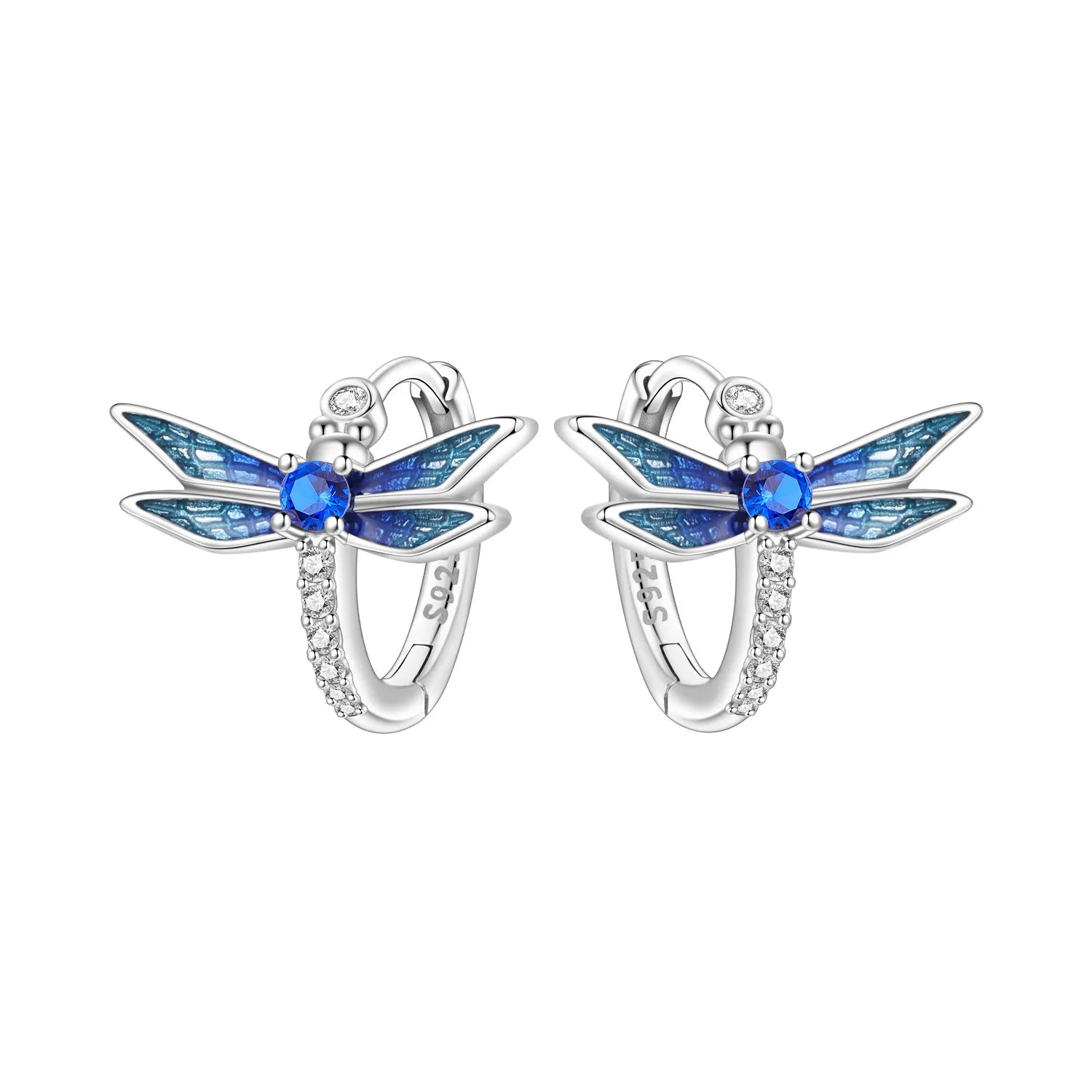 PANPOKI Original 925 Sterling Silver Hummingbird Earrings Women Hoop Earring Anniversary Jewelry Trendy Gifts