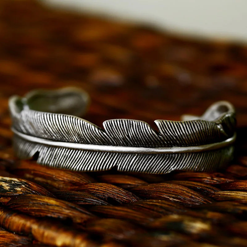 Beier 316L Stainless Steel Fashion Design Vintage Feather Bracelet Popular Men Bangles High Quality Retro Jewelry Wholesale
