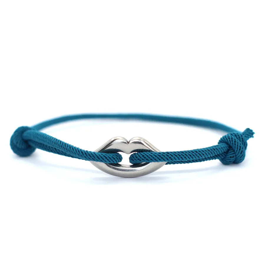Stylish Rope Bracelet Unisex Handmade Adjustable Lip Shape Charm Braslet Luck Red Thread Braclet Friendship Jewelry Cord Pulsera