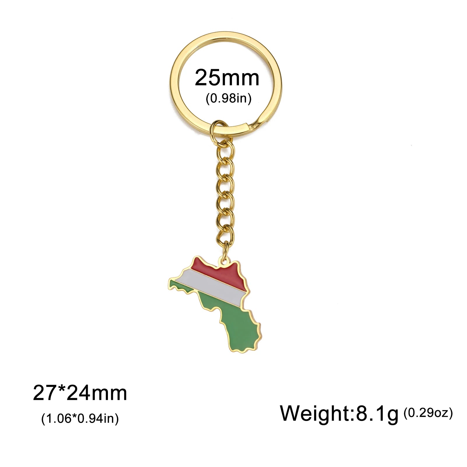 Dreamtimes France Poland Mexico Map Pendant Keychain for Women Men Stainless Steel Key Ring Qatar Ghana Syria Haiti Jewelry