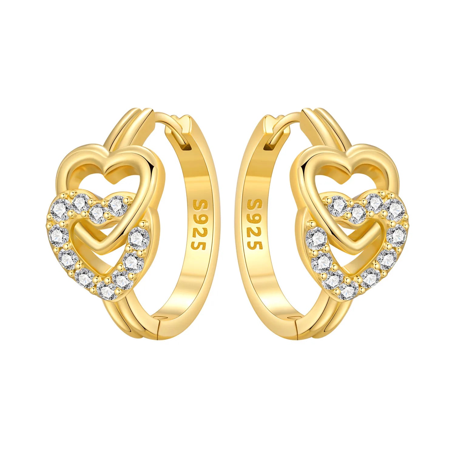 PANPOKI Original 925 Sterling Silver Golden Infinite Love Earrings Women Hoop Earring Anniversary Jewelry Trendy Gifts