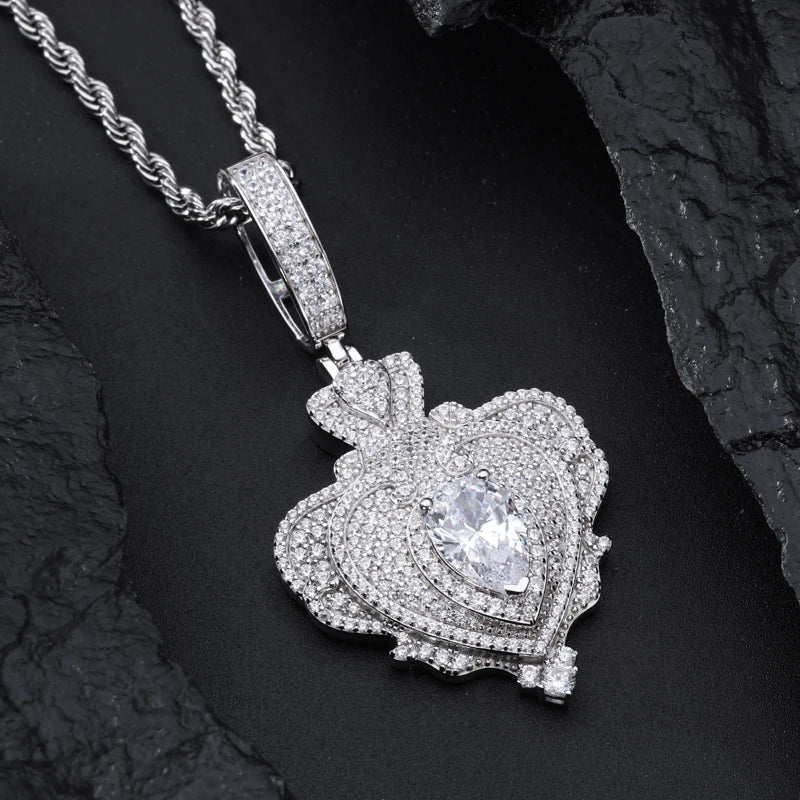 Pendentifs unisexes TUHE de haute qualité en moissanite D VVS sertis de pierres, style hip-hop