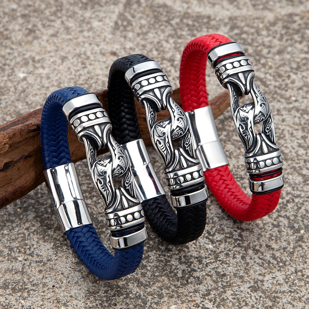 MKENDN Luxury Infinity Knot Braided Leather Bracelet For Men Women Forever Linked Bracelet Valentines Gift for Husband