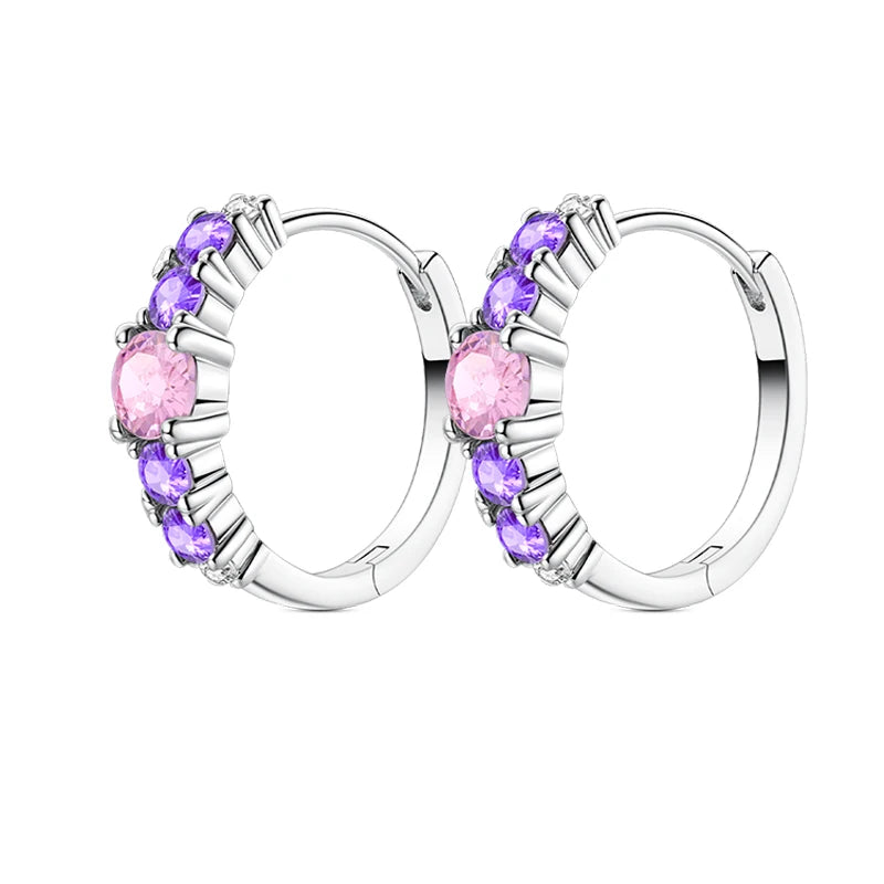 Springtime Earrings For Women 925 Silver Plated Double Hoop Butterfly Bees Ladybird Insect Earrings Party Jewelry Birthday Gifts