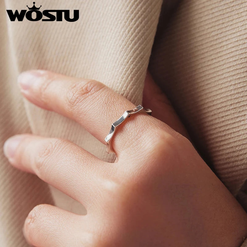 WOSTU Solid 925 Sterling Silver Gear Ring For Women, Couple gifts "You Are My Sunshine" Charming Sun Rings Anniversary Jewelry