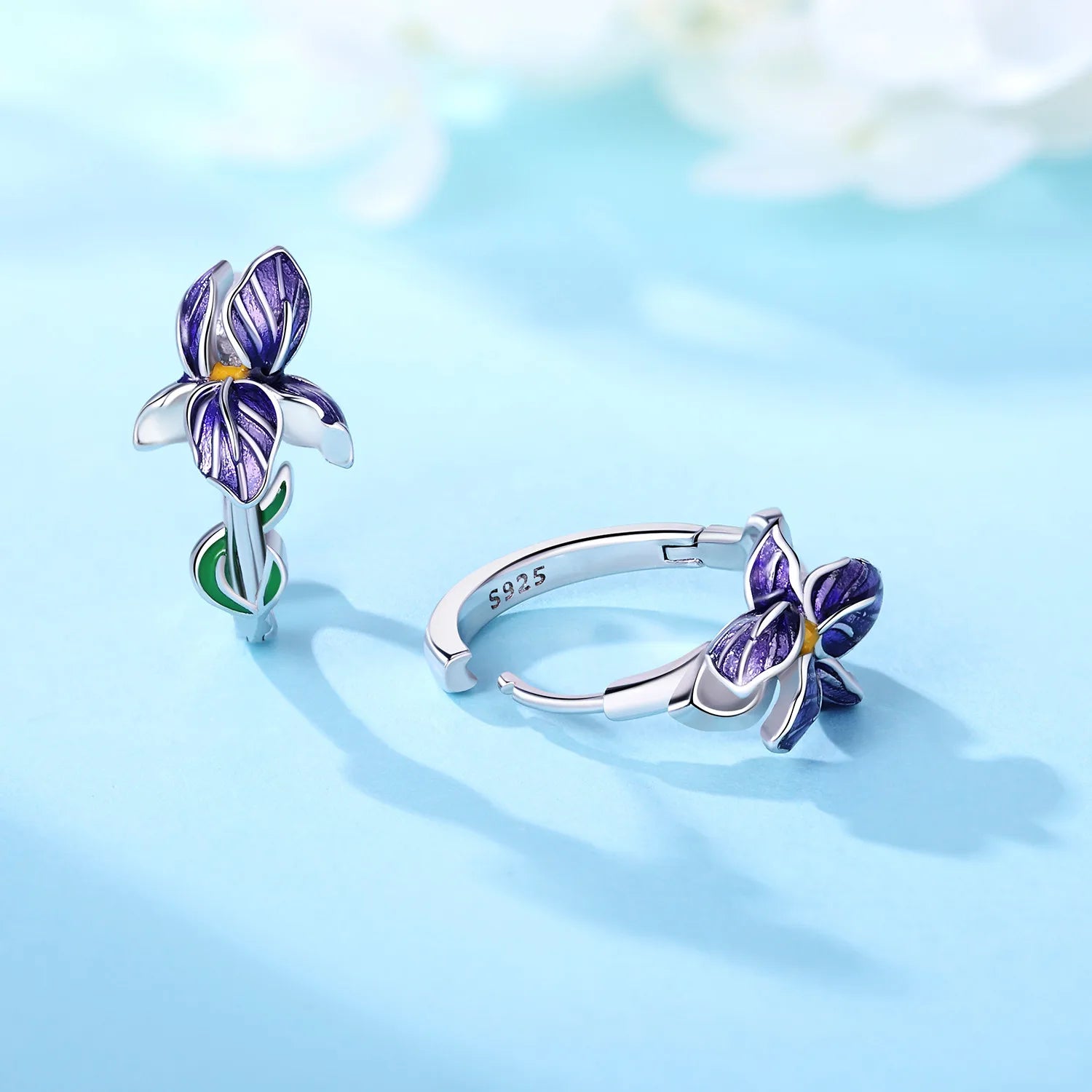 925 Sterling Silver Plants and Insects  Drops Earrings Little Green Leaves and Fireflies Earrings Suitable for Women's Jewelry