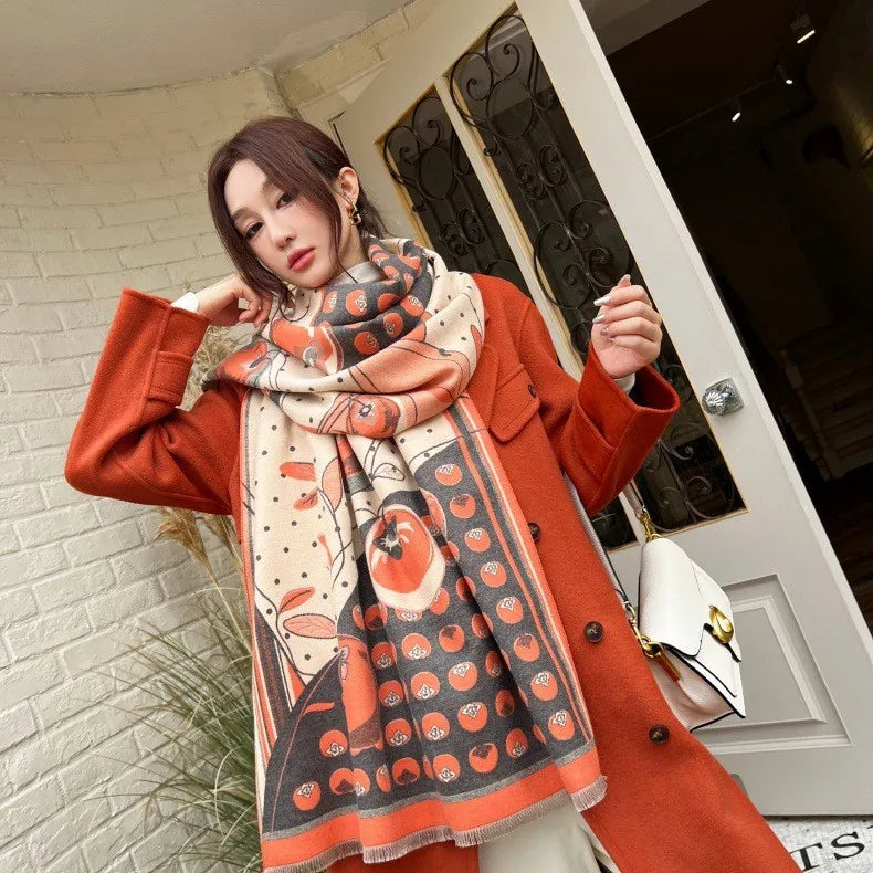 Print Cashmere Scarf Women Thick Warm Winter Blanket Brand Female Luxury Quality Shawl Wrap Bufanda 2025 Poncho Echarpe Pashmina