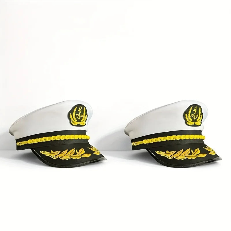 VENEZIA-Captain Navy Blue Cap, Striped Navy CapBurning man Party Cap for Cruise Ship Party，Adult Party，Cosplay，Outdoor