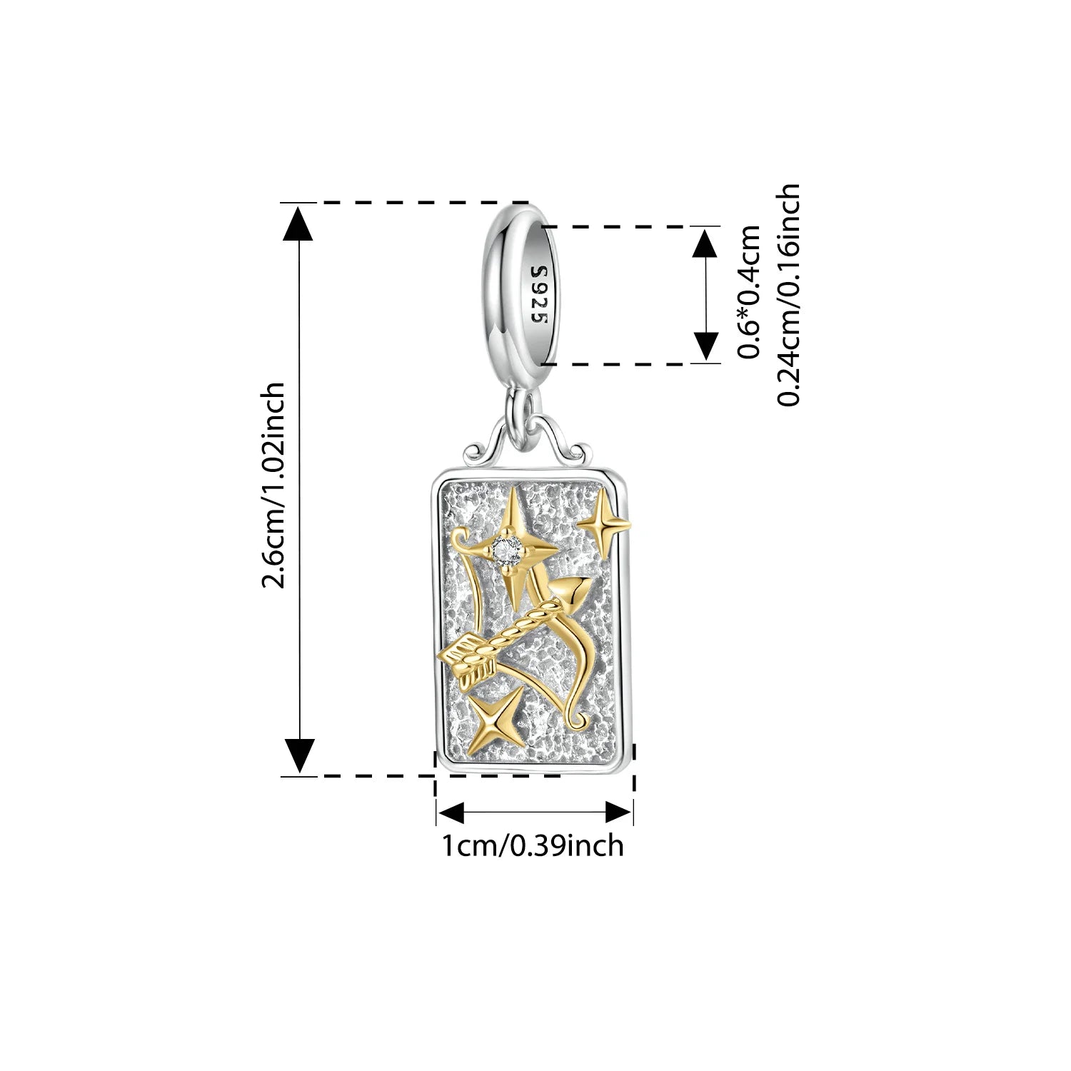 BAMOER 925 Sterling Silver Two-tones Constellation Pendant 12 Zodiac Beads for Necklace DIY Birthday Gift Jewelry Accessories