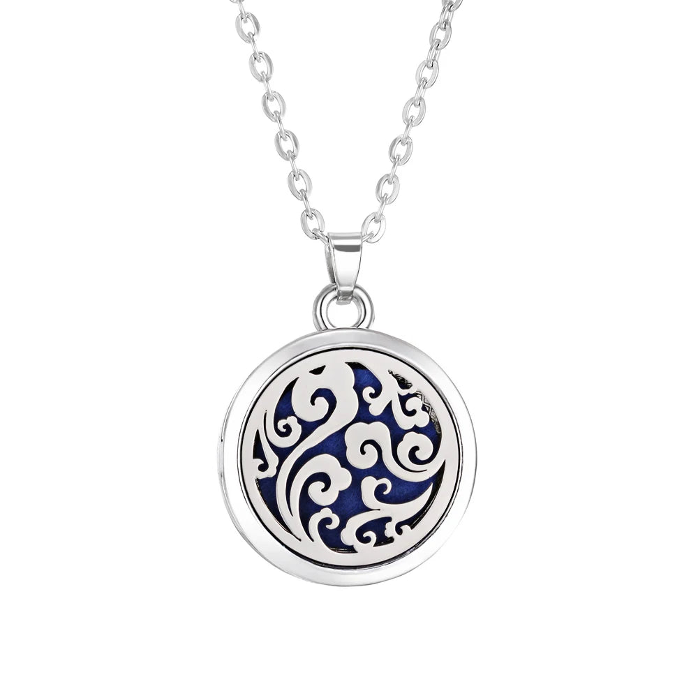 Tree of Life Aromatherapy Necklace Perfume Essential Oil Diffuser Alloy Stainless Steel  Locket Pendant Aroma Diffuser Necklace - Madeinsea©