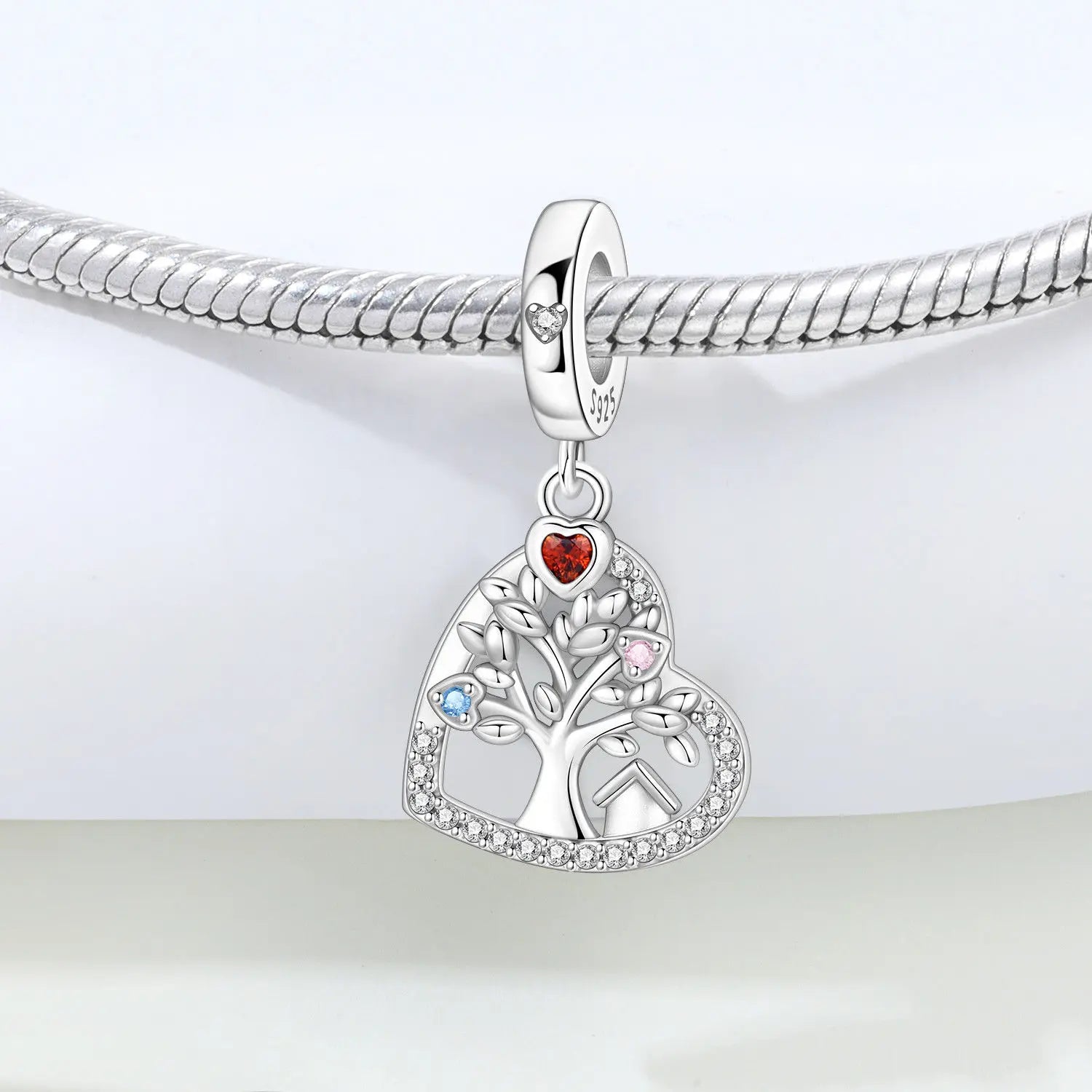 PANPOKI 925 Sterling Silver Love Family Life Tree Beads Original Pendants Bracelet Charm Jewelry Party DIY Trendy Gifts