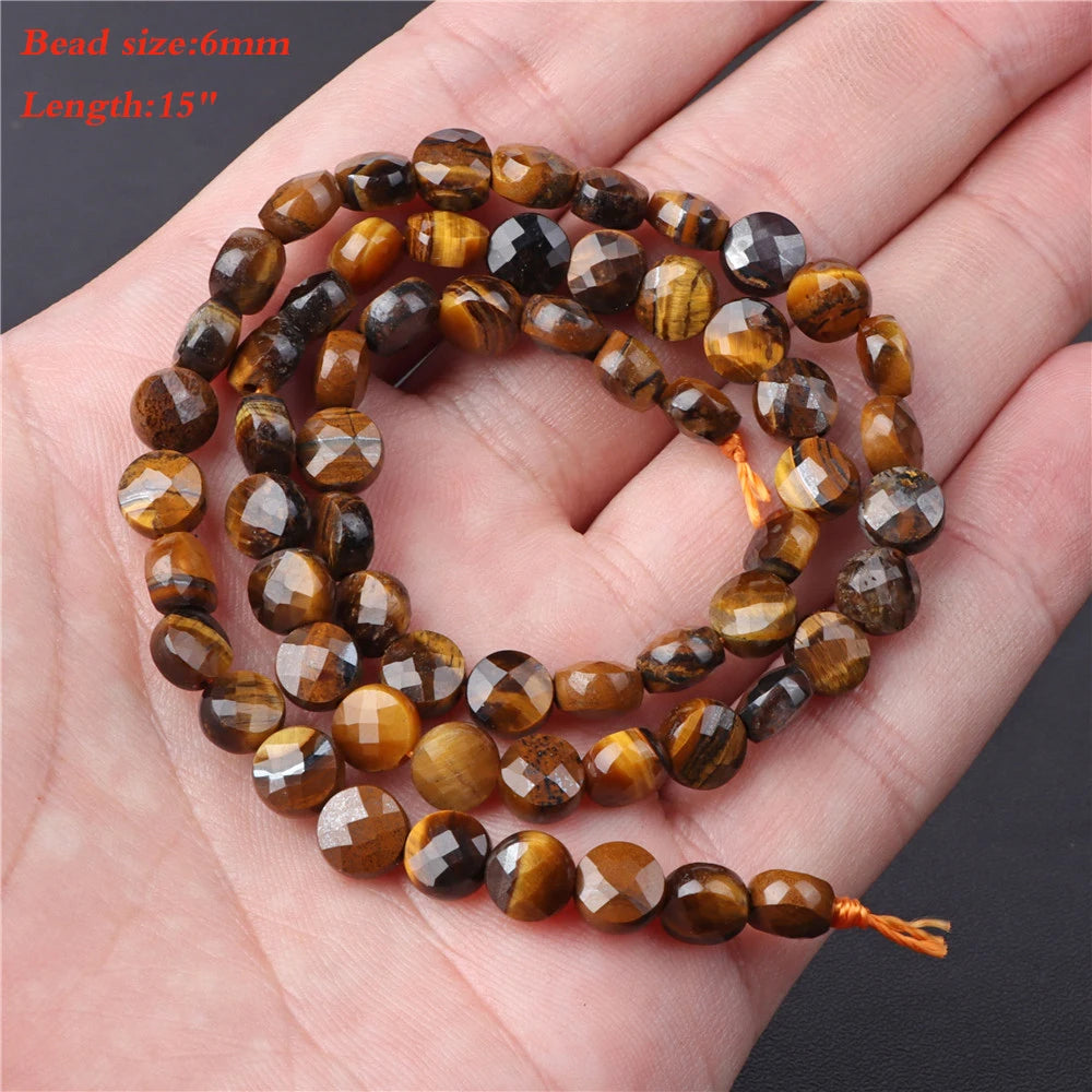 45 Kind Tiger Eye Stone Bead Natural Yellow Cabochon Round Faceted Square Loose Beads Fit Fashion Jewelry Making Handmade Supply