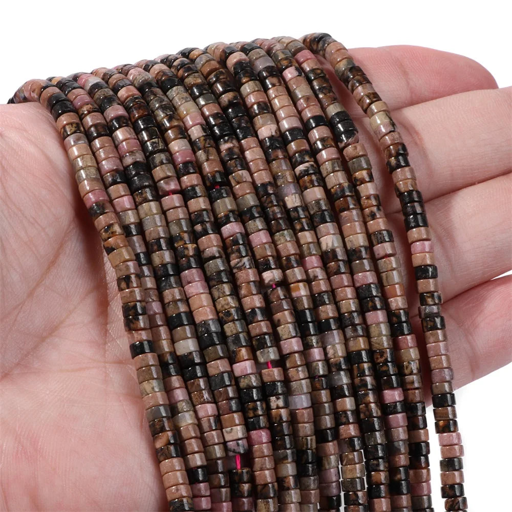 New Arrival Pink Stone Bead Natural Rose Quartzs Jades Jaspers Rondelle Shape Loose Beads For Jewelry Making  Accessories 2x4mm