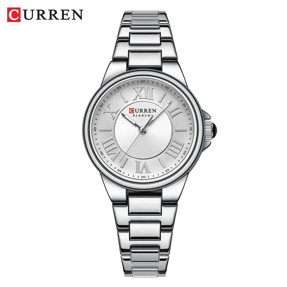 CURREN Romantic Charm Women's Wristwatches Fashion Design Thin Quartz Watch with Luminous Hands Stainless Steel Bracelet - Madeinsea©
