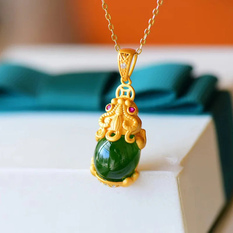 Natural Emerald Jewelry Pendant Silver S925 Colombian 9 Karat Pendant Pear-Shaped Emerald Necklace Pierscionki Pendant Bizuteria - Madeinsea©