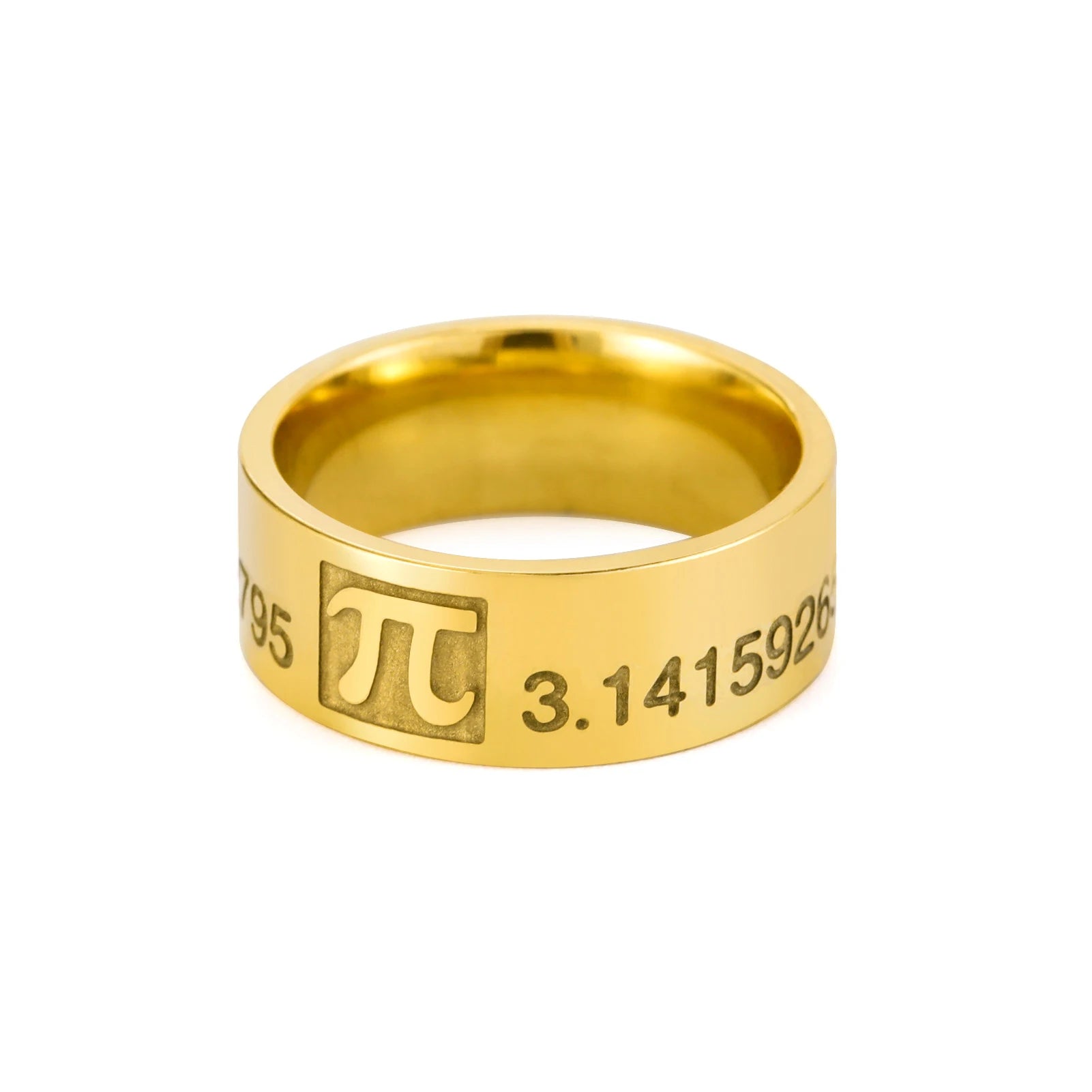 Dreamtimes π Pi Symbol Ring Vintage Greek Letter Stainless Steel 3.1415926 Ring Math Lover Party Jewelry