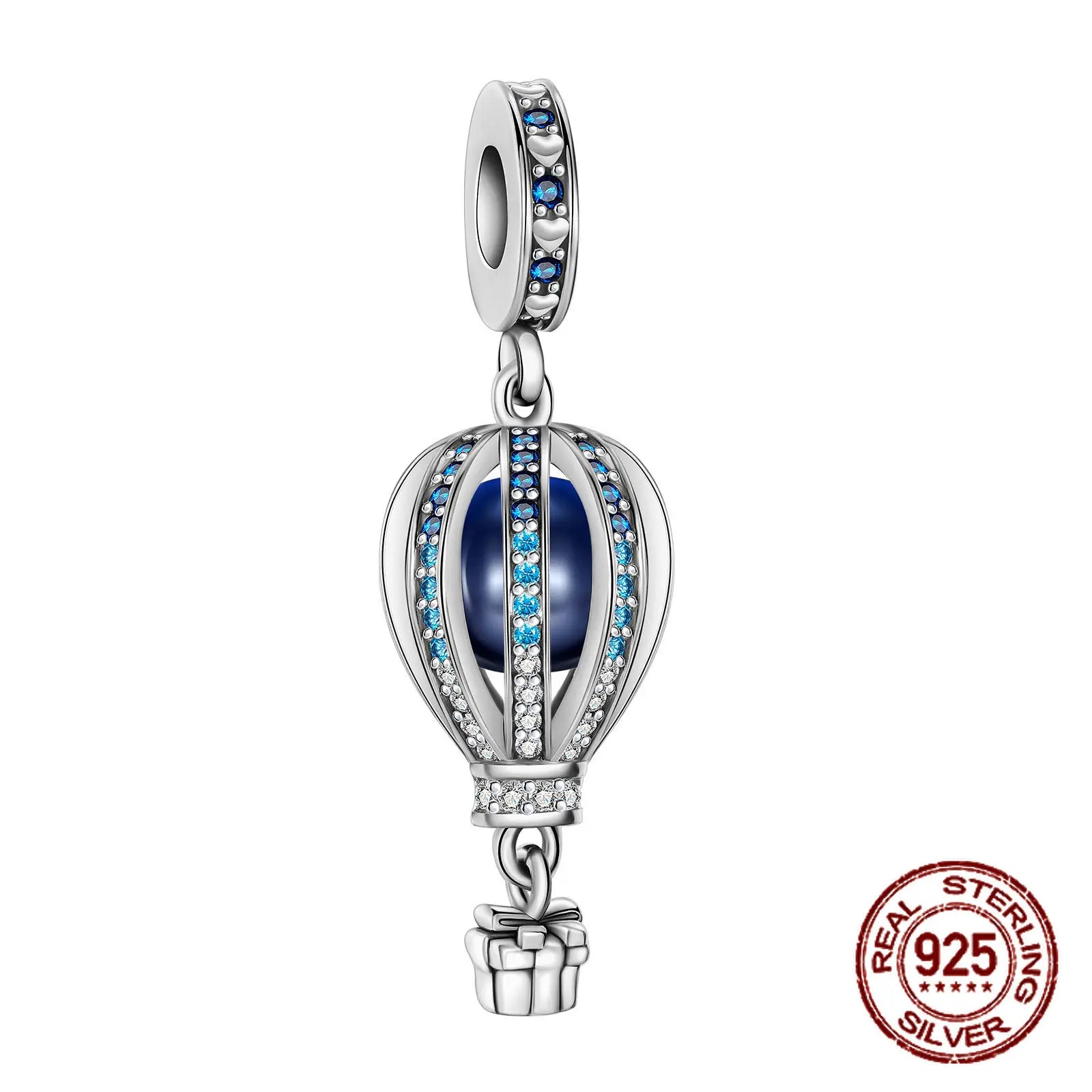 Breloque en argent sterling 925 représentant la lune, l'étoile, l'avion, l'espace, série bleue, compatible avec les bracelets Pandora originaux, bijoux à offrir