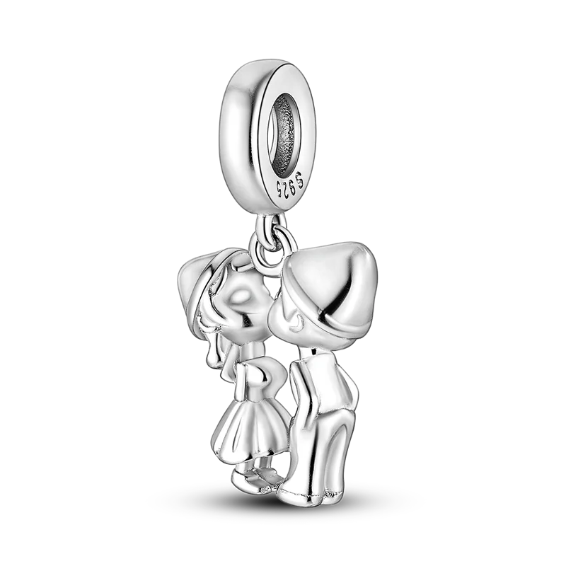 925 Sterling Silver Boy Girl Couple Lovers Beads Marriage Charms Dangle Fit Original  Bracelet Charms Jewelry Women DIY