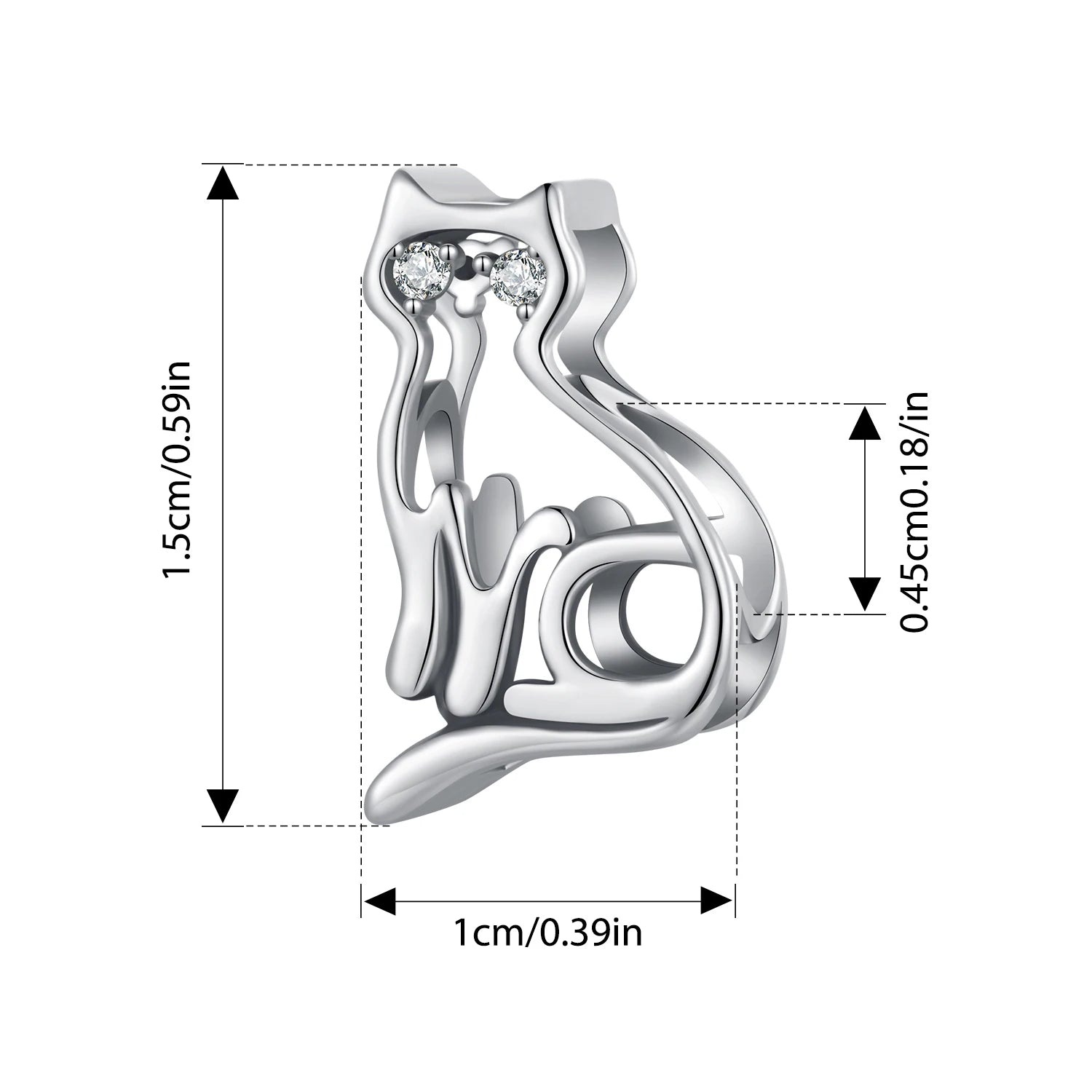 BISAER 925 Sterling Silver Pet Dog Charm Cute Cat Bead Hamster Elephant Animal Pendant For Women DIY Bracelet Fine Jewelry Gift