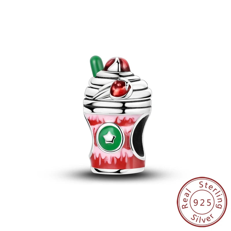 Original Charms Beads 925 Sterling Silver Cherry Strawberry Avocado Watermelon Fruits Charms Pendants For Woman Jewelry Making