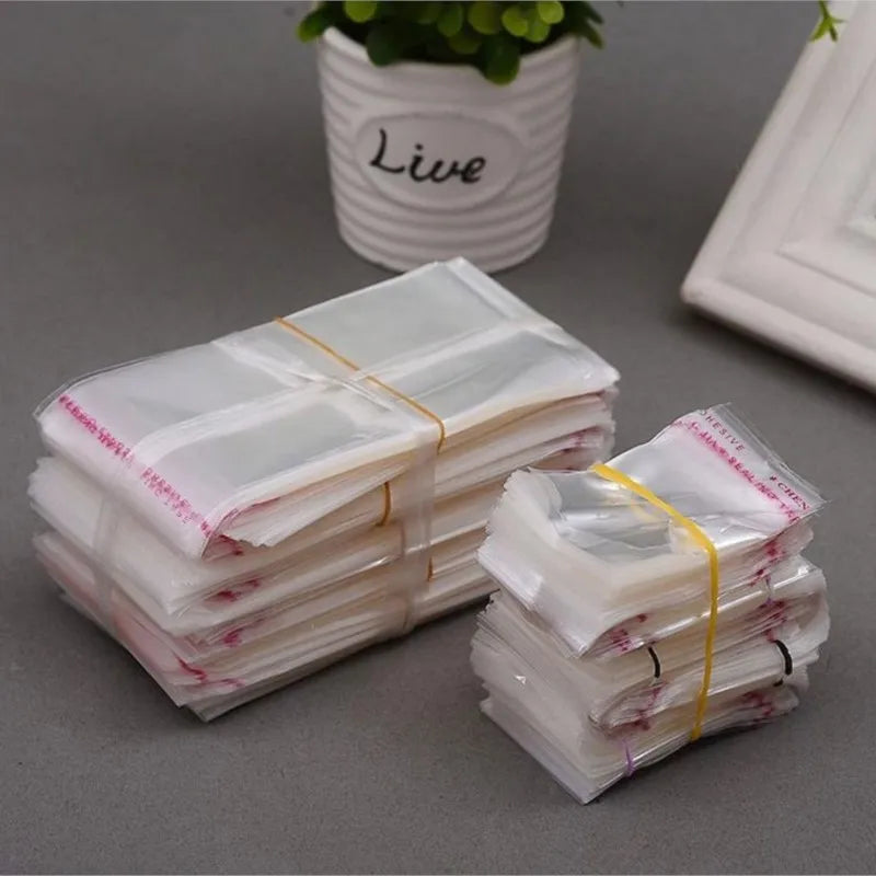 Sachets en plastique OPP transparents et auto-adhésifs, 60 tailles, pour emballage de bijoux, cadeaux, biscuits, bonbons, sachets en cellophane