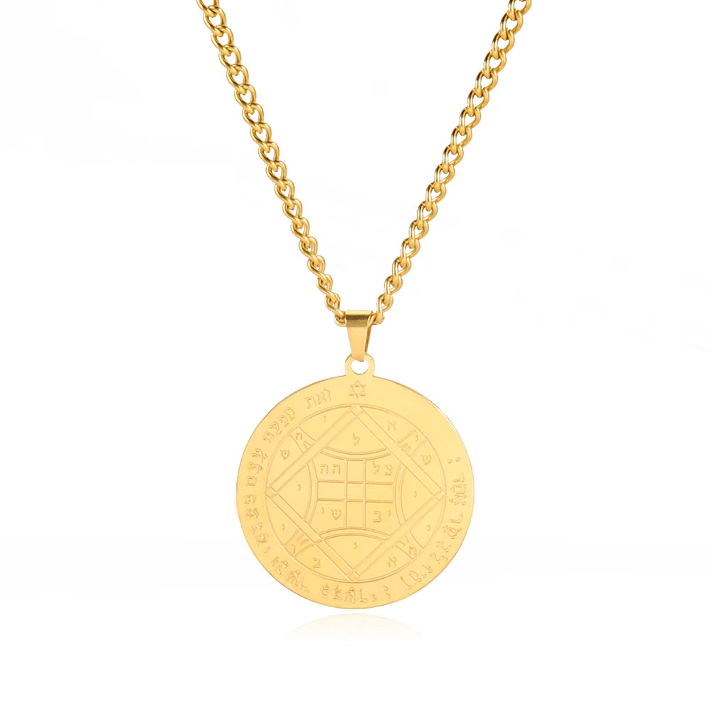Schlüssel von Solomon Amulett Talisman Männer Halskette Erste Zweite Fünfte Siebte Pentagramm Der Jupiter Venus Mar Mond Halsketten Schmuck