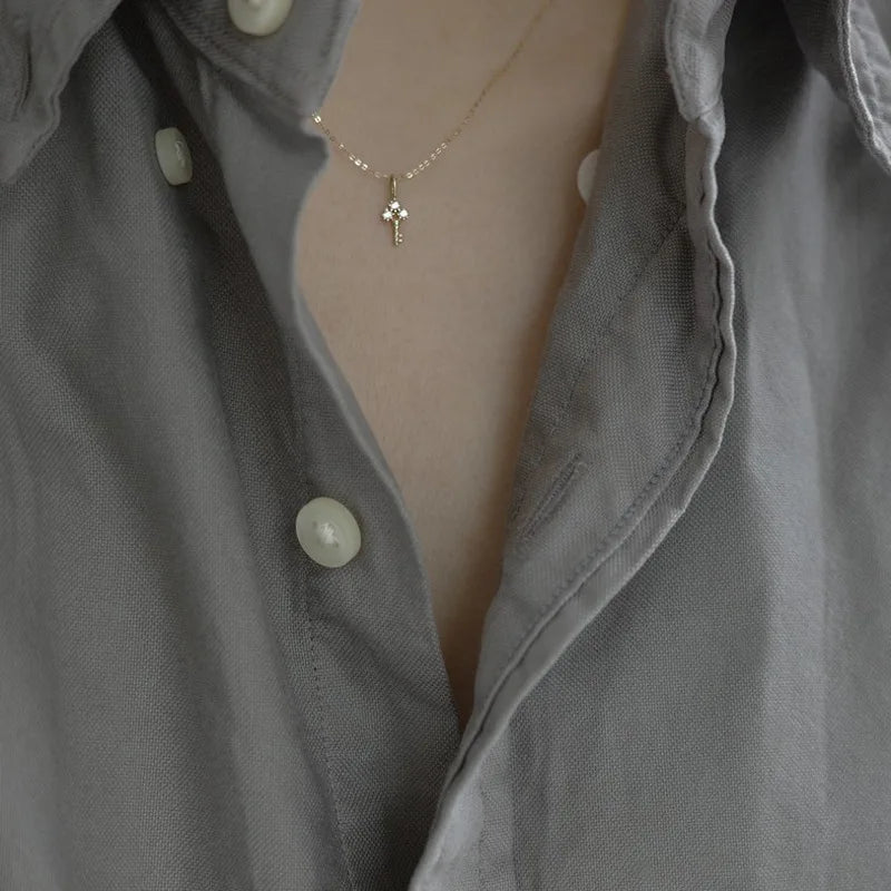 Collier en argent sterling S925 plaqué or 14 carats pour femme, chaîne de clavicule de luxe légère en zircon