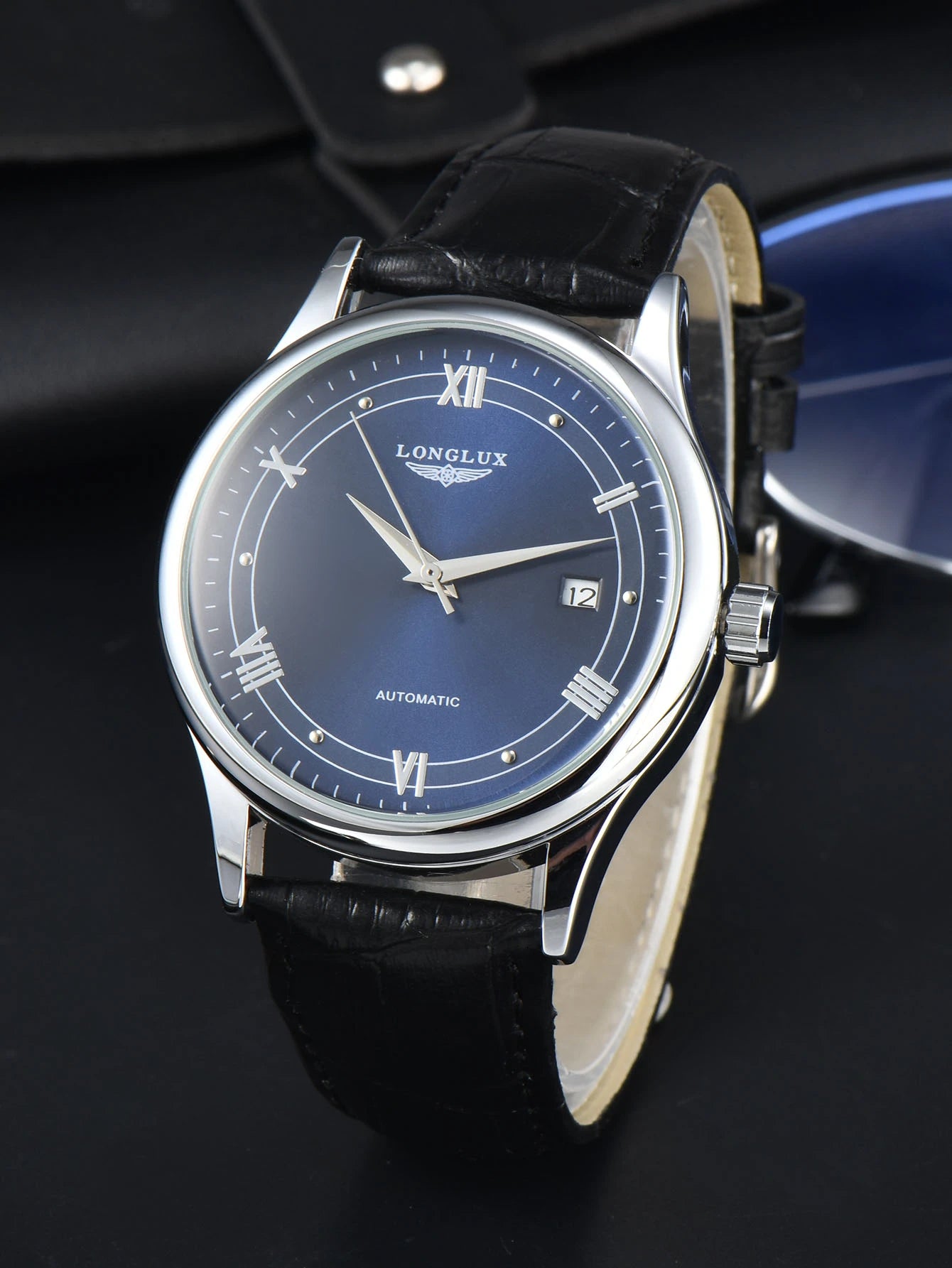 LONGLUX automatic man watch wholesale mechanical watches simple versatile date waterproof fashion leather man watch men gift - Madeinsea©