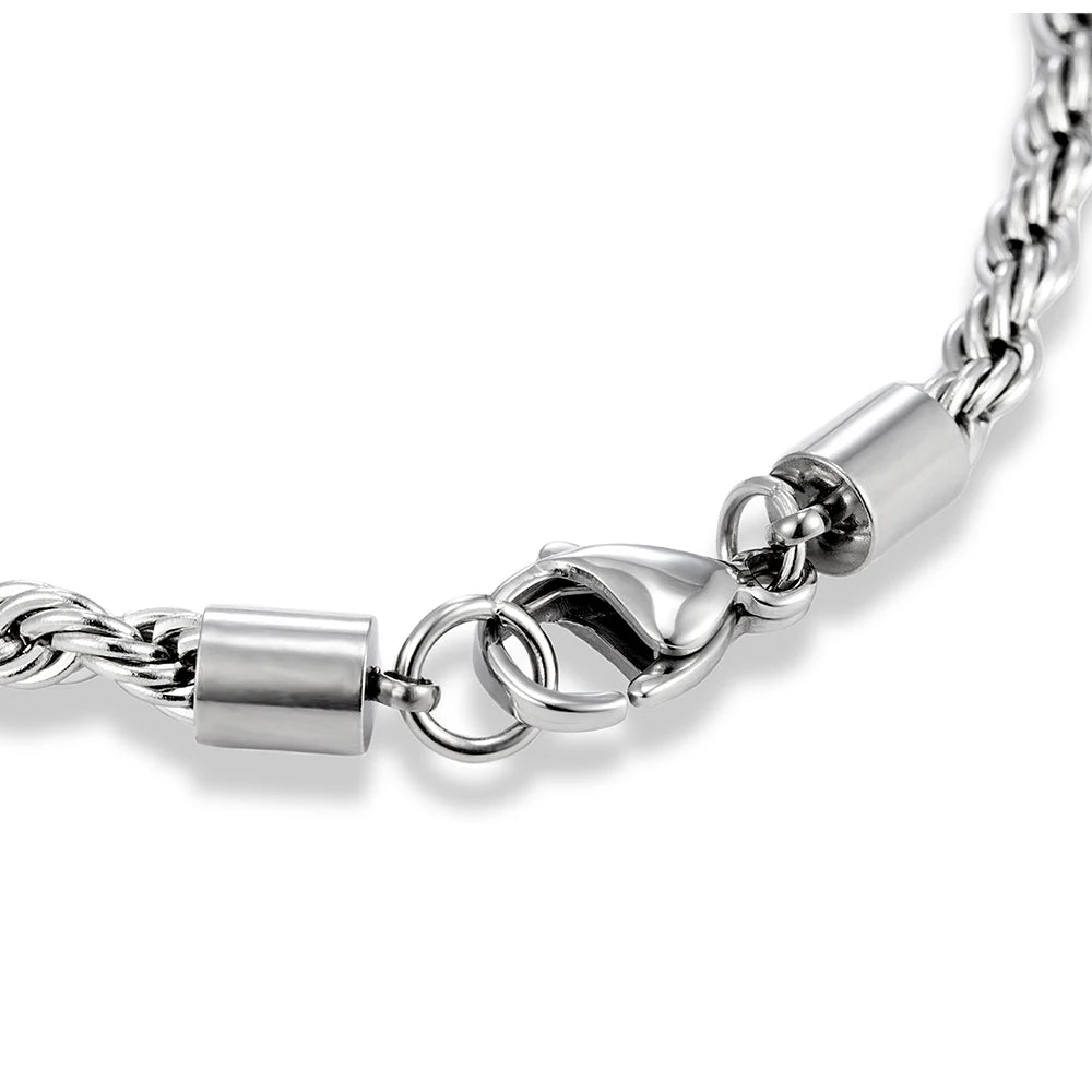 MKENDN 2/3/4/5MM Delicate Twisted Chian Bracelet for Women Men Minimalist Punk Silver Gold Color Stainless Steel Fashion Jewelry