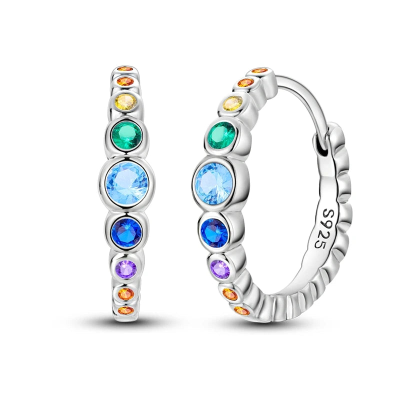 Hoop Earring 2024 New 925 Sterling Silver Earring Women Drop Earring For Wedding Engagement Birthday Party Fashion Jewelry Gift