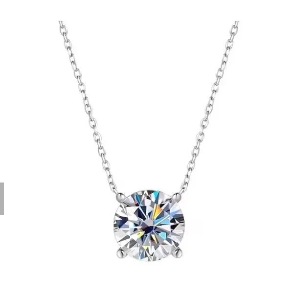 Serenity 1ct 2ct Moissanite Necklace for Women Gift S925 Sterling Silver Sparkling Lab Diamond Pendant Necklace Wedding Jewelry