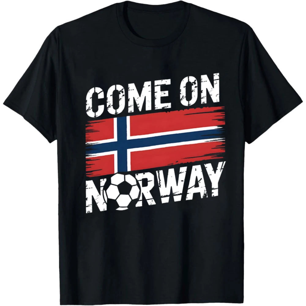 Come on Norway Supporter Football Fan Mens T-Shirt Tee Gift Top - Picture 1 of 2