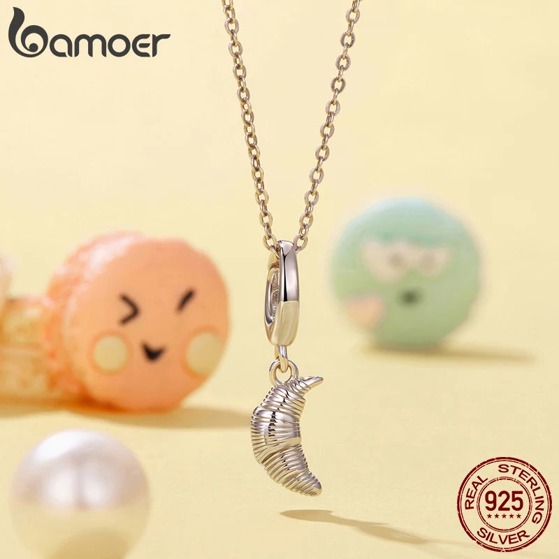 Bamoer 925 Sterling Silver Coffee Cup Clasp Pendant Sweet Dessert Beads Clips for Women Teen Bracelet Daily Jewelry Accessories