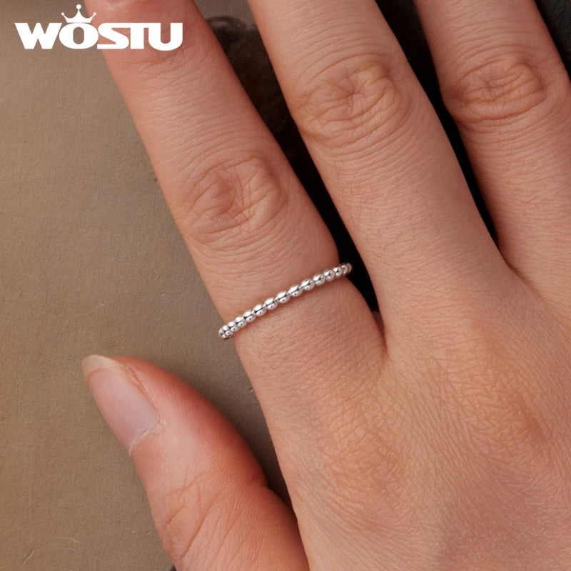 WOSTU Wedding Band Rings for Women 925 Sterling Silver AAA Zircon Stackable Engagement Crossed Rings Simple Jewelry Party Gift