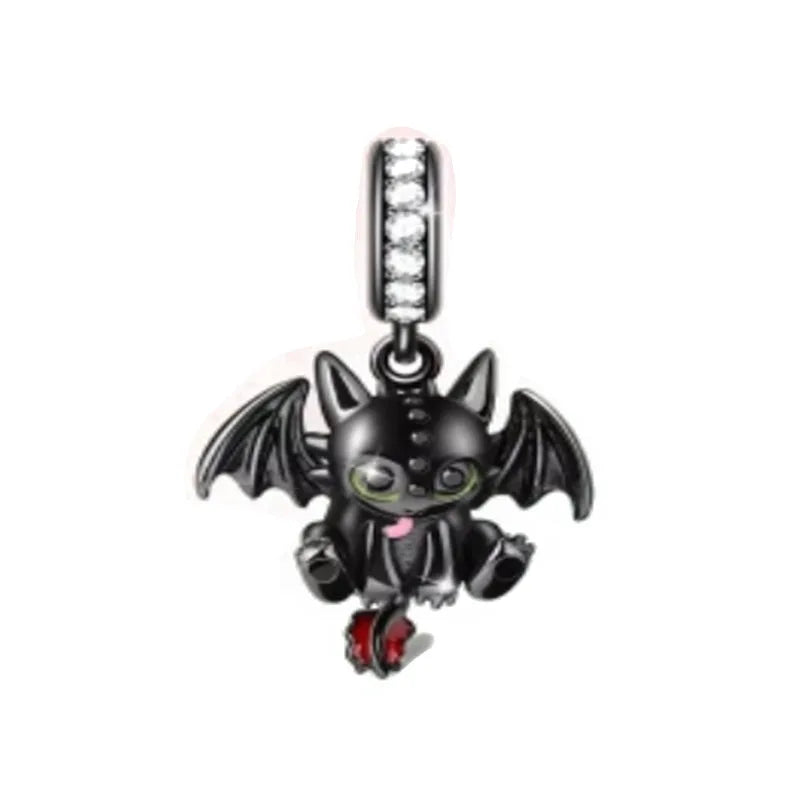 New 925 Silver Dark Black Series Charm Clown Bead Spider Pendant Talisman Women's Jewelry Fit Original European Bracelet Gift