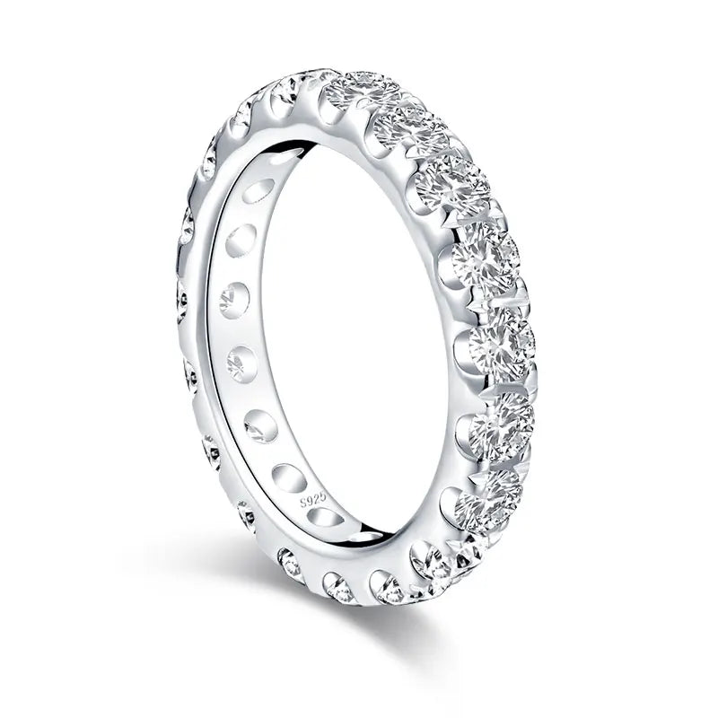 Bague en moissanite VVS1, zircon brillant, anneau nœud, argent sterling véritable S925, alliance, bijou raffiné pour homme et femme, cadeau idéal