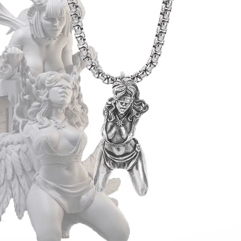 Classic Silver Plated Praying Angel Wings Pendant Necklace Men Women Fashion Protection Amulet Jewelry Birthday Gift
