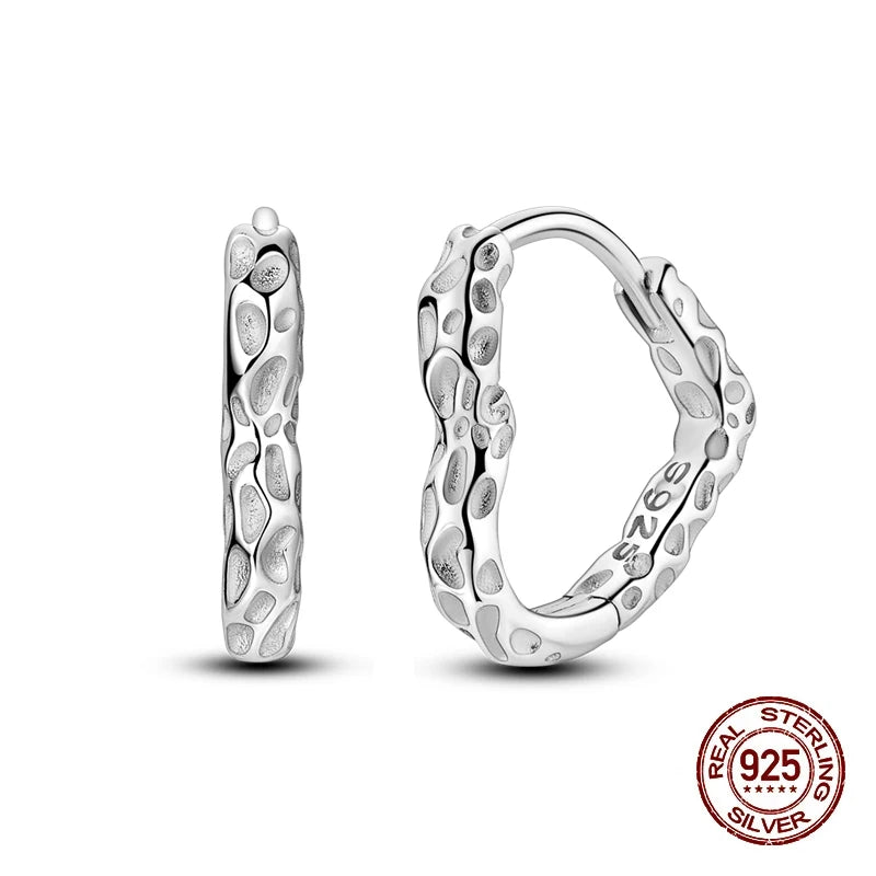 Simple Original 100% 925 Sterling Silver Sparkling Zircon Star Flower Double Hoop Earrings For Women Wedding Engagement Jewelry