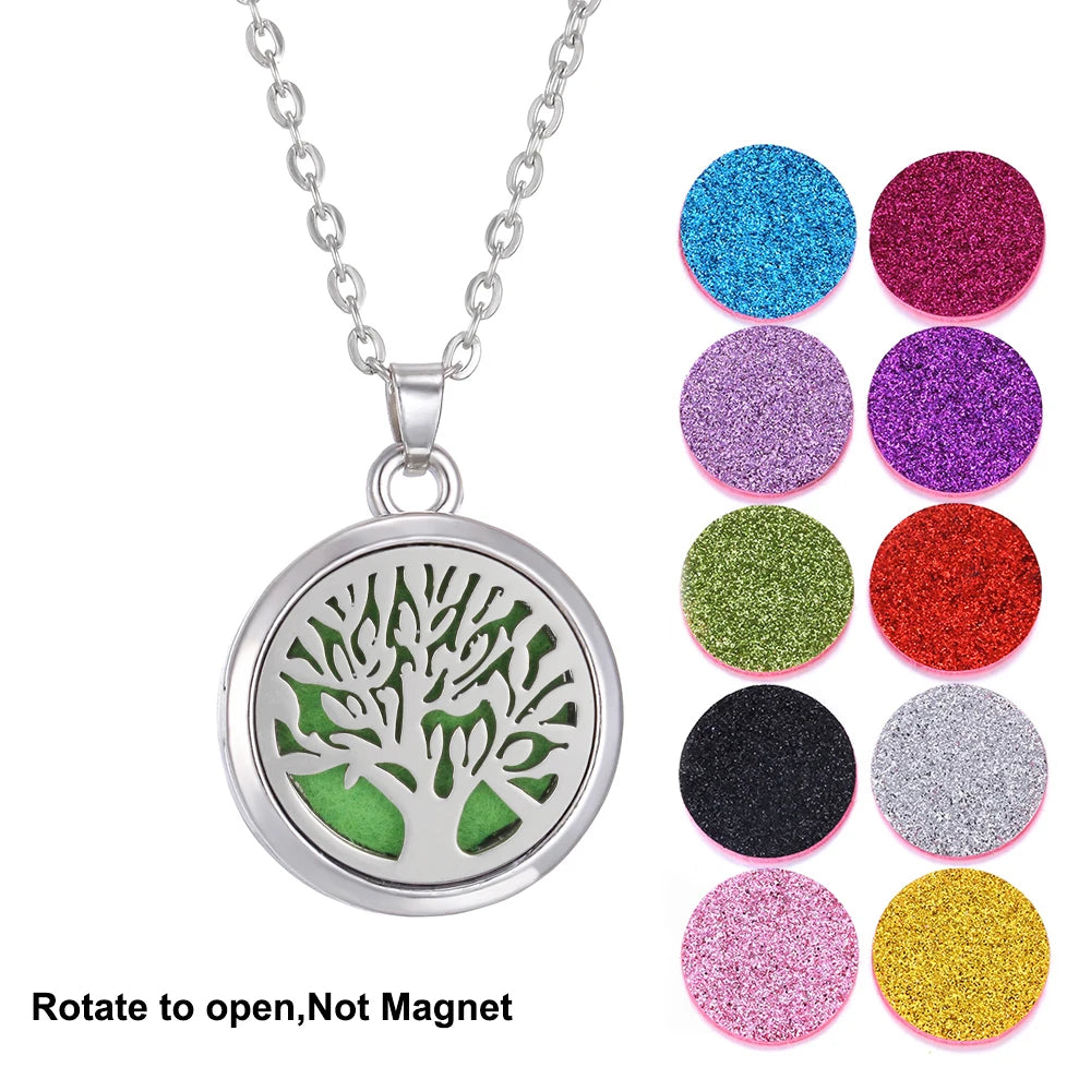 2023 New Aromatherapy Necklace Diffuser Pendant Aroma Jewelry Thread Rotate Open Locket Perfume Essential Oil Diffuser Necklace
