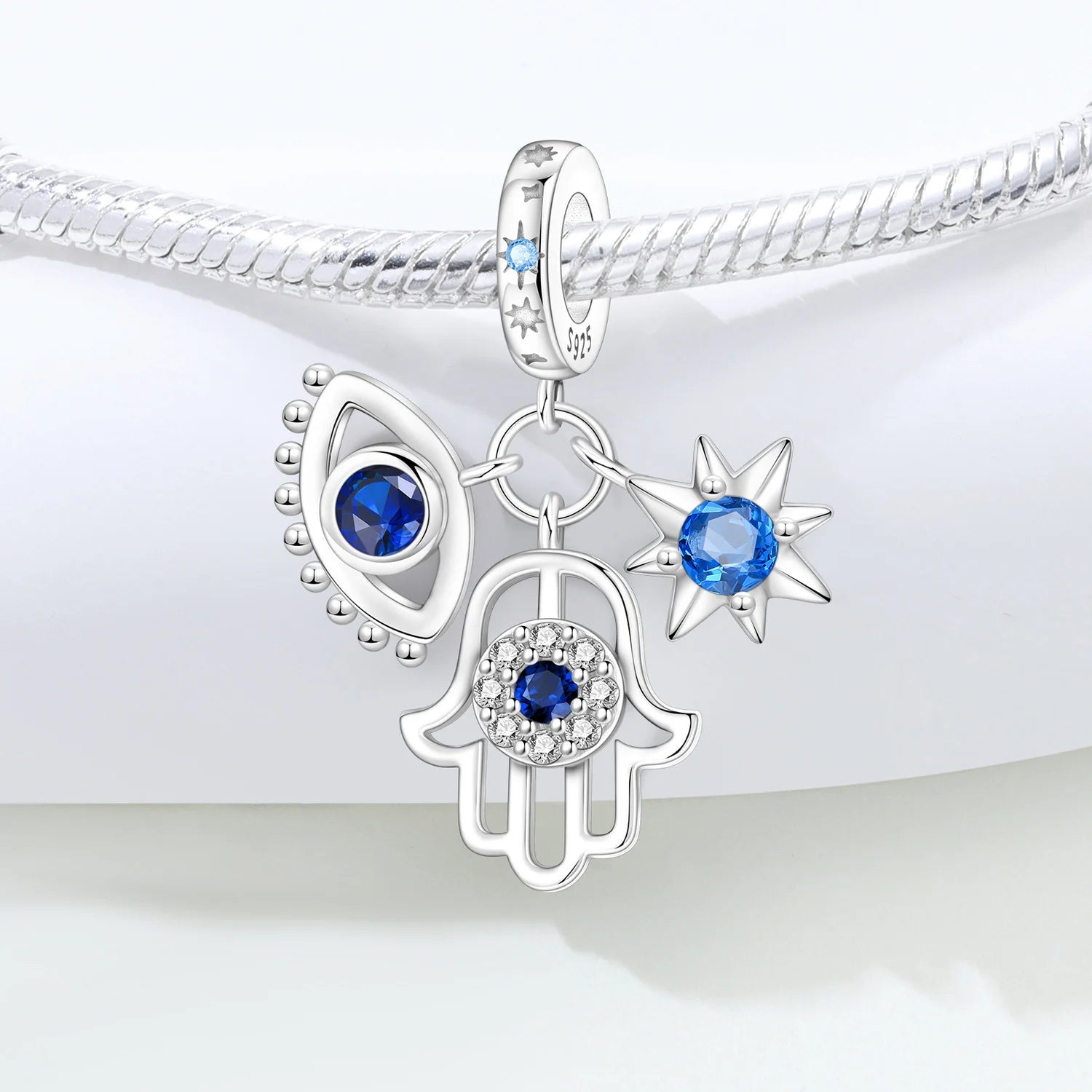 PANPOKI 925 Sterling Silver Religious Symbol Beads Original Pendants Bracelet Charm Jewelry Party DIY Trendy Gifts