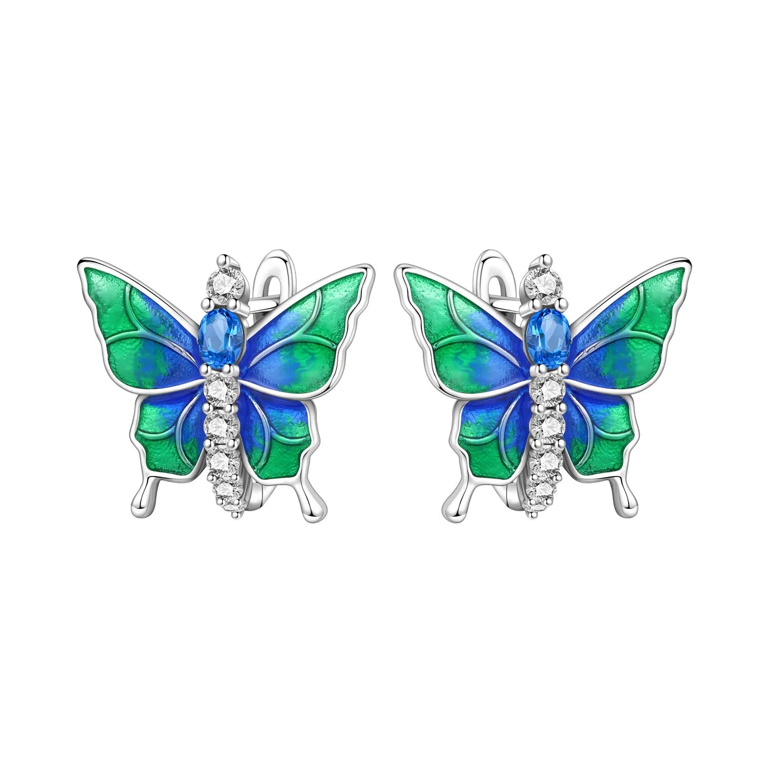PANPOKI Original 925 Sterling Silver Hummingbird Earrings Women Hoop Earring Anniversary Jewelry Trendy Gifts