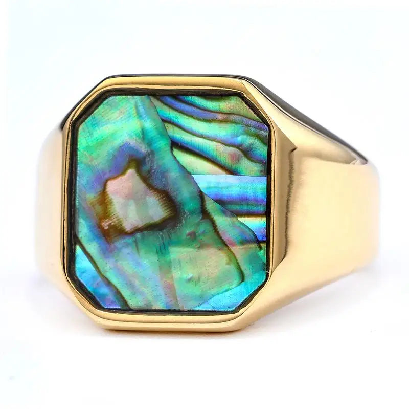 Fashion Punk Rock Shell Ring 316L Stainless Steel Signet Ring For Men Hip Hop Party Jewelry Wholesale Male Wedding Gift - Madeinsea©