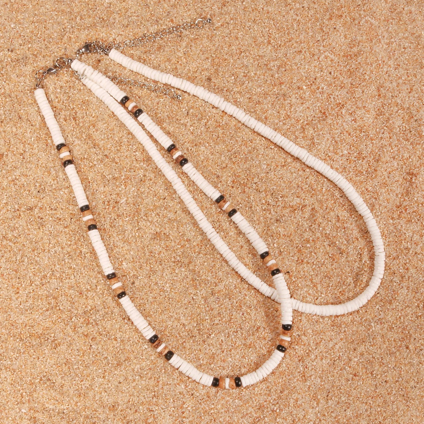 1PC Fashion Summer Beach Bohemia Natural White Shell Beads Necklace for Man Women Surfer Necklace Man Jewelry