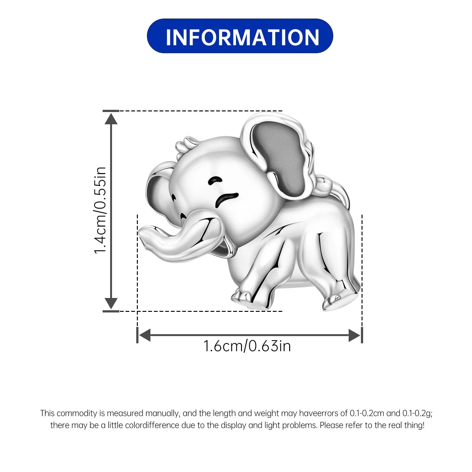 PANPOKI 925 Sterling Silver Joyful Elephant Animal Beads Original Pendants Bracelet Charm Jewelry Party DIY Trendy Gifts