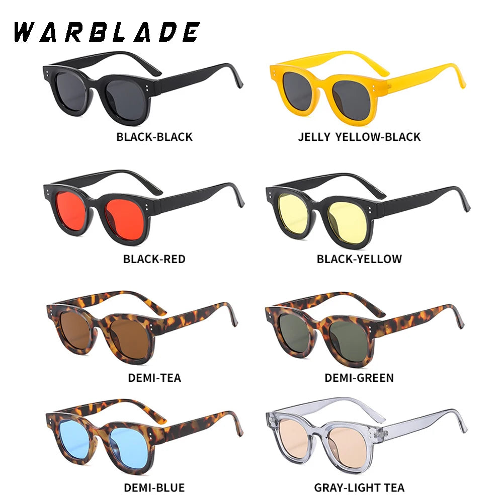 Fashion Classic Retro Rivets Oval Frame Thickened Sunglasses 2025 Ocean Film Small Round Frame Street Photo Sun Glasses Female