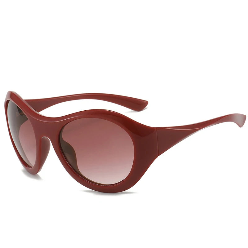 2025 Luxusmarke Design Beliebte übergroße ovale Sonnenbrille Frauen Mode Y2K Punk Männer Outdoor Sports Sonnenbrille Shades UV400
