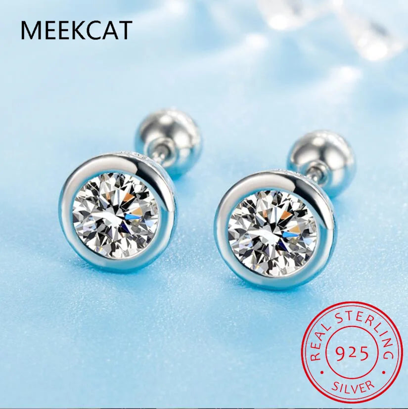 Real Moissanite Stud Earrings for Women Men 925 Silver Trendy Bubble D Color Moissanite Diamond Earring Jewelry Gifts