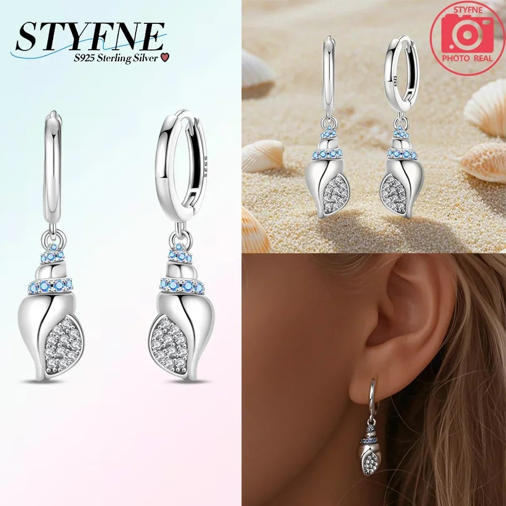 925 Sterling Silver Insect series butterflies luminous fireflies Hoop Earrings With Zircon for Wedding Party Women Jewelry Girls