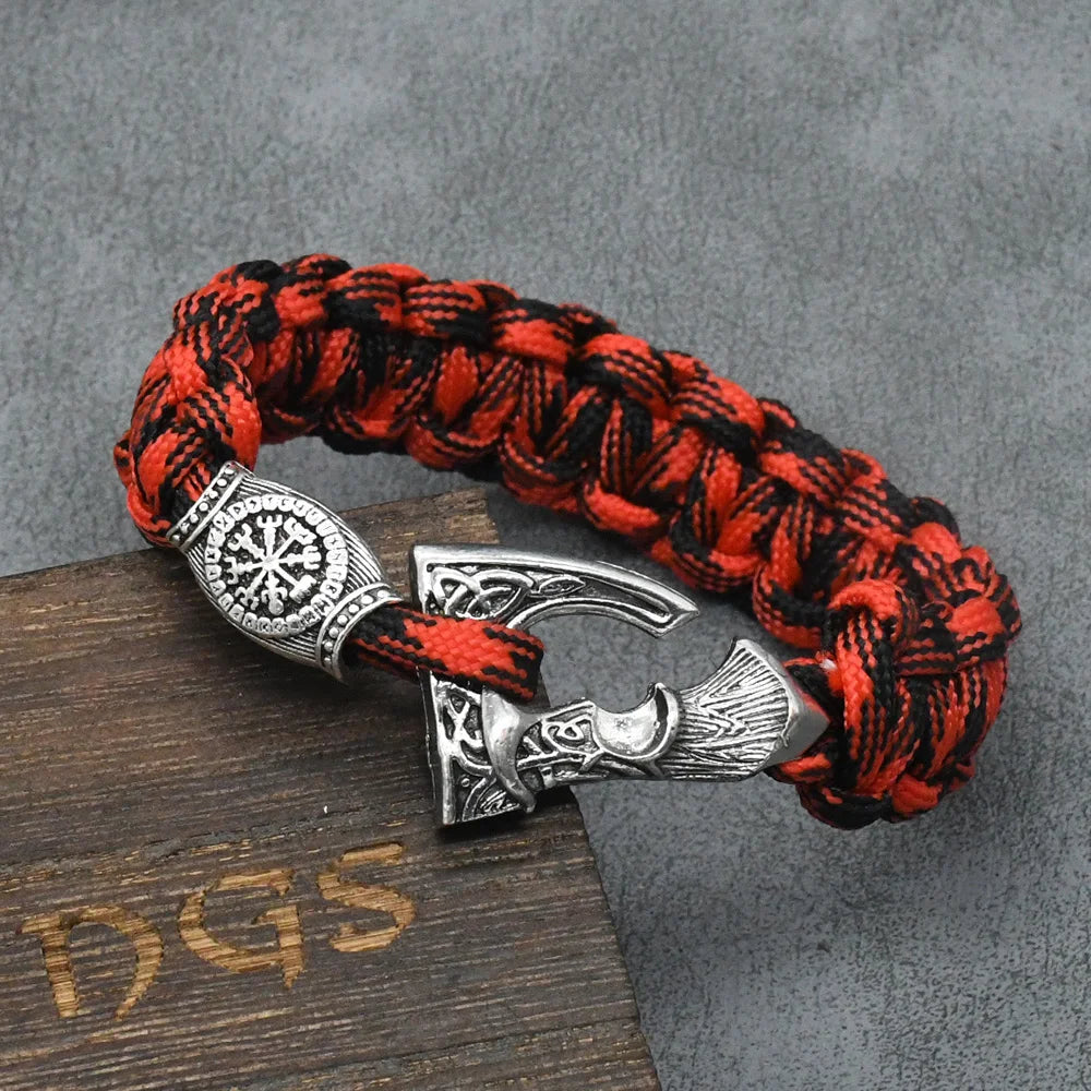 Bracelets de perles de la Trinité avec runes vikings nordiques pour hommes, marteau Mjolnir, paracorde, hache slave Perun, bracelet amulette, bijoux faits à la main pour hommes