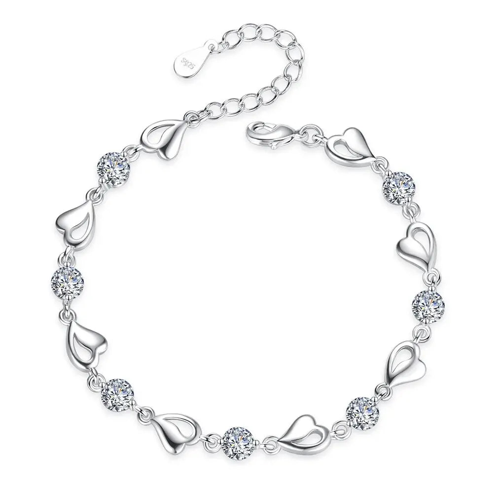 High Quality Retro Heart Bracelet Wedding Shaped Cubic Zirconia